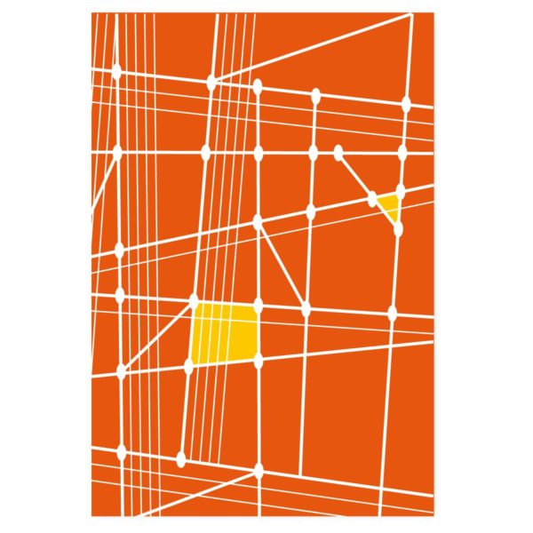 Designer Geschenkpapier mit moderner Grafik in orange
