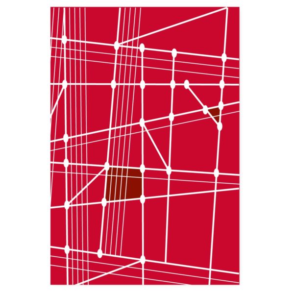 Designer Geschenkpapier mit moderner Grafik in rot