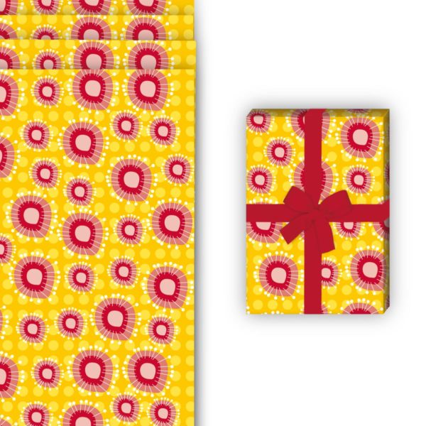 florale Geschenkverpackung: Designer Geschenkpapier mit modernen von Kartenkaufrausch in gelb