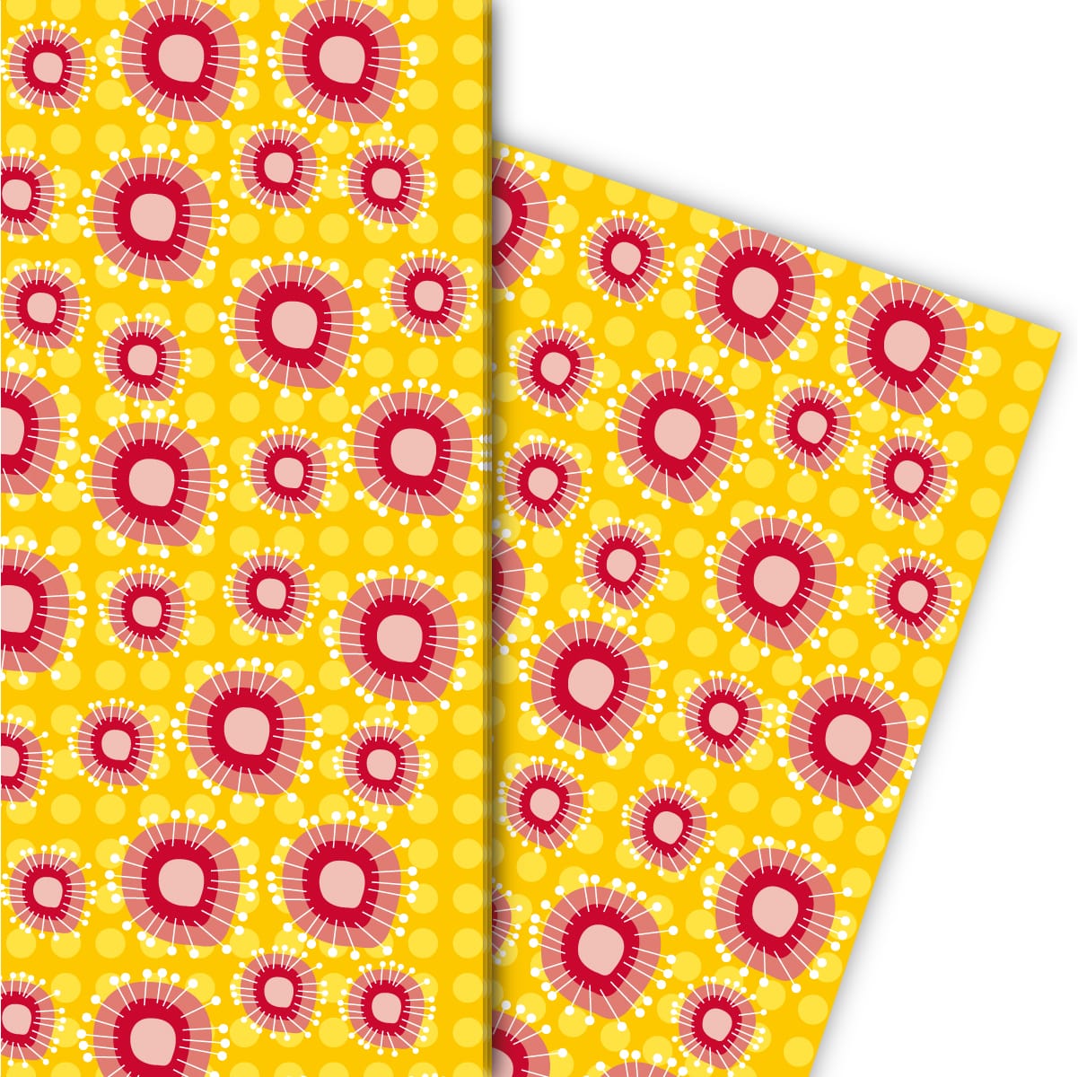 Kartenkaufrausch: Designer Geschenkpapier mit modernen aus unserer florale Papeterie in gelb