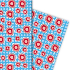 Kartenkaufrausch: Designer Geschenkpapier mit modernen aus unserer florale Papeterie in hellblau
