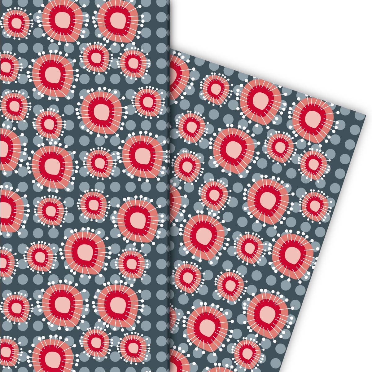 Kartenkaufrausch: Designer Geschenkpapier mit modernen aus unserer florale Papeterie in grau