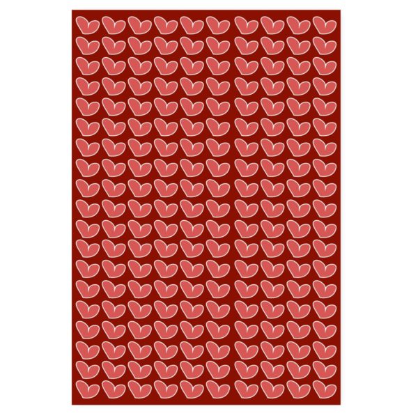Designer Geschenkpapier mit vielen Herzen in rot