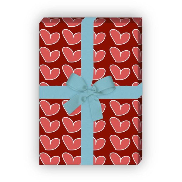 Kartenkaufrausch: Designer Geschenkpapier mit vielen aus unserer Liebes Papeterie in rot
