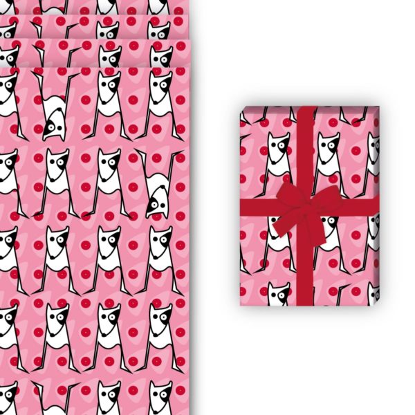Tier Geschenkverpackung: Designer Geschenkpapier mit lustigen von Kartenkaufrausch in rosa