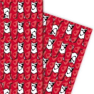 Kartenkaufrausch: Designer Geschenkpapier mit lustigen aus unserer Tier Papeterie in rot