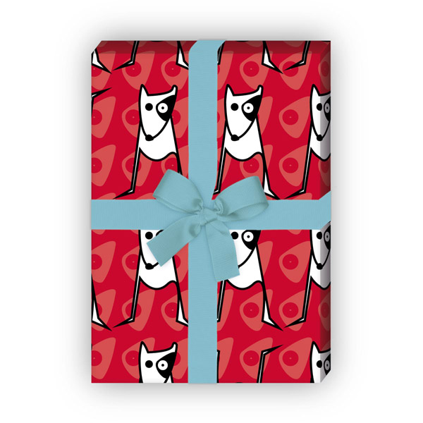 Kartenkaufrausch: Designer Geschenkpapier mit lustigen aus unserer Tier Papeterie in rot