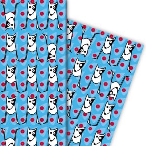 Kartenkaufrausch: Designer Geschenkpapier mit lustigen aus unserer Tier Papeterie in hellblau