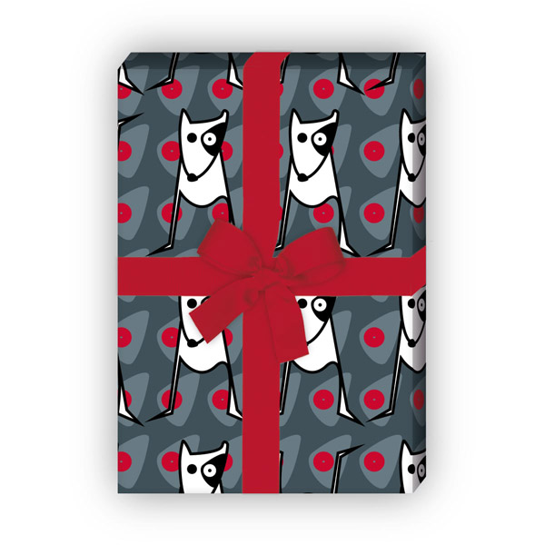 Kartenkaufrausch: Designer Geschenkpapier mit lustigen aus unserer Tier Papeterie in grau