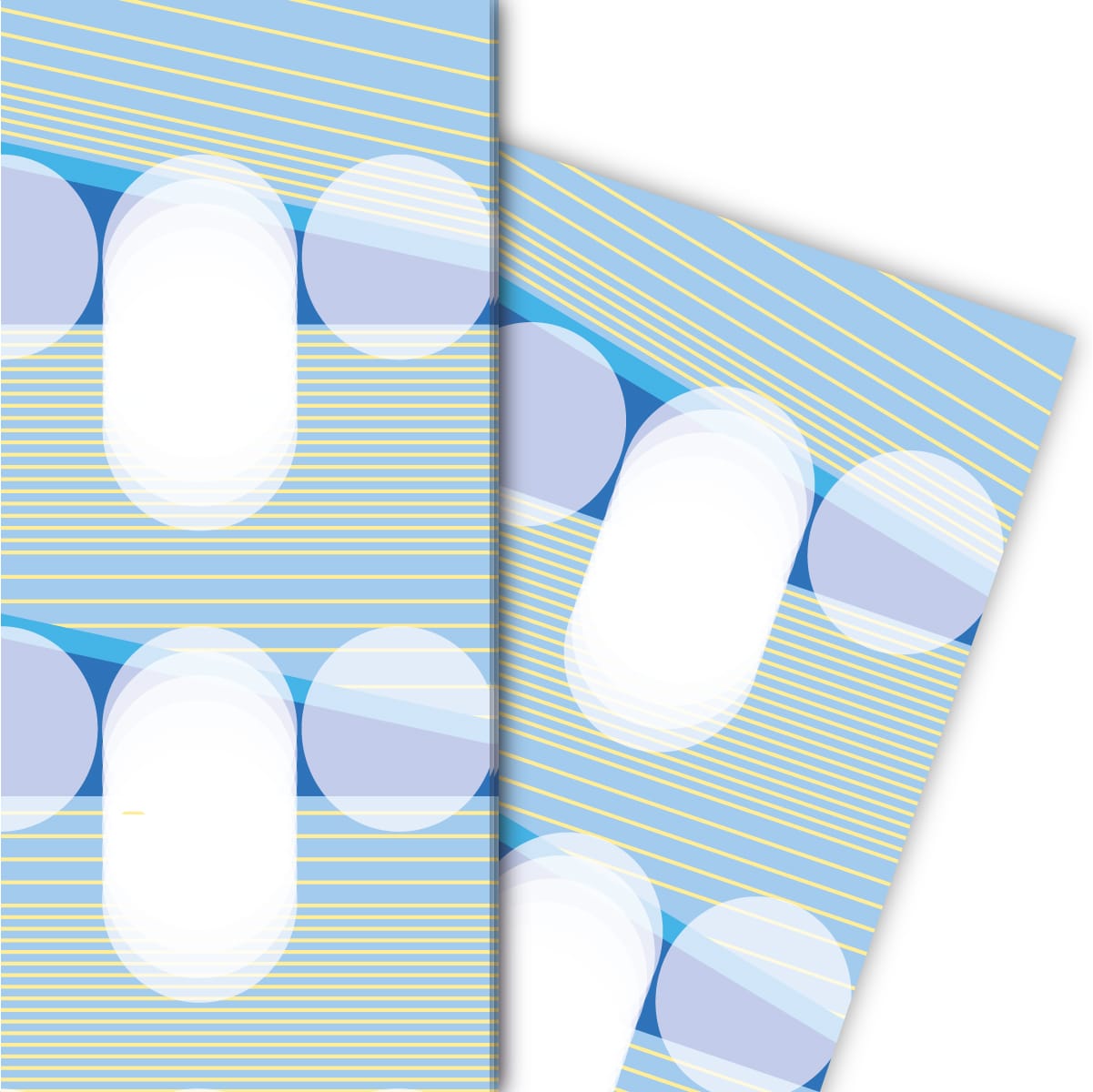 Kartenkaufrausch: Edles Designer Geschenkpapier mit aus unserer Designer Papeterie in blau