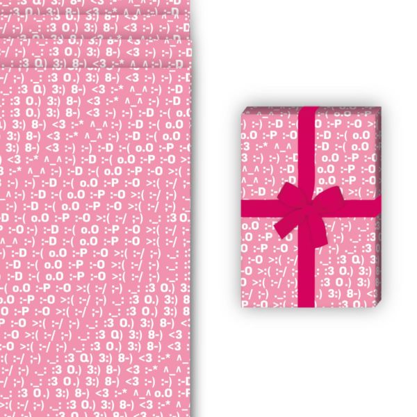 Schule Geschenkverpackung: Designer Geschenkpapier mit Typografischem von Kartenkaufrausch in rosa