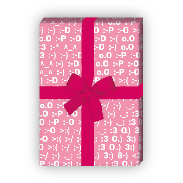 Kartenkaufrausch: Designer Geschenkpapier mit Typografischem aus unserer Schule Papeterie in rosa
