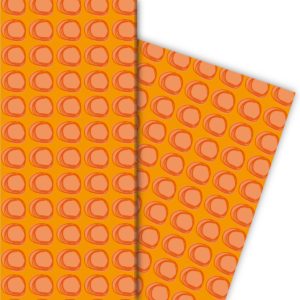 Kartenkaufrausch: Modernes Geschenkpapier mit Kringeln aus unserer Designer Papeterie in orange