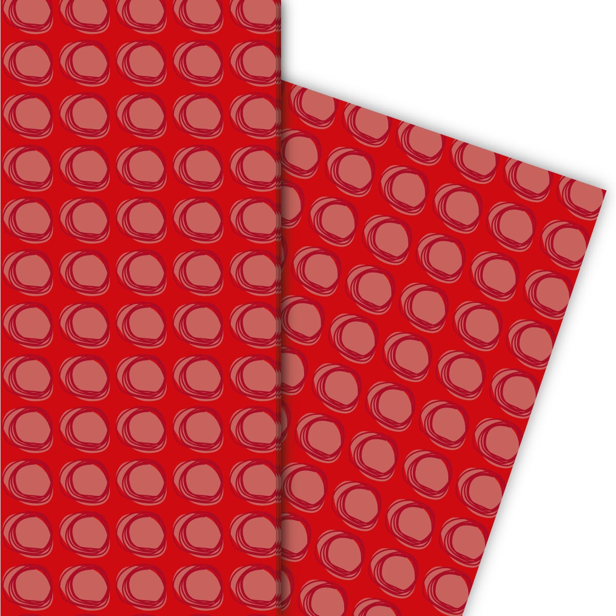 Kartenkaufrausch: Modernes Geschenkpapier mit Kringeln aus unserer Designer Papeterie in rot