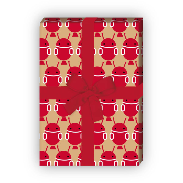 Kartenkaufrausch: Cooles Geschenkpapier mit Marsmännchen aus unserer Kinder Papeterie in beige