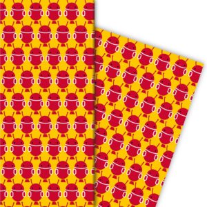 Kartenkaufrausch: Cooles Geschenkpapier mit Marsmännchen aus unserer Kinder Papeterie in gelb