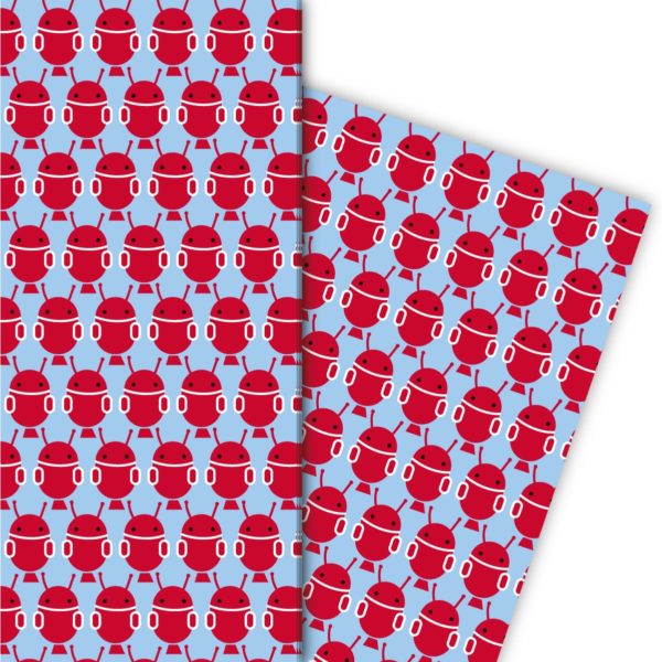 Kartenkaufrausch: Cooles Geschenkpapier mit Marsmännchen aus unserer Kinder Papeterie in hellblau