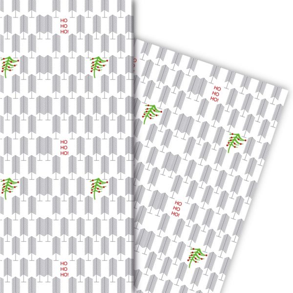 Kartenkaufrausch: Designer Weihnachts Geschenkpapier mit aus unserer Weihnachts Papeterie in weiß