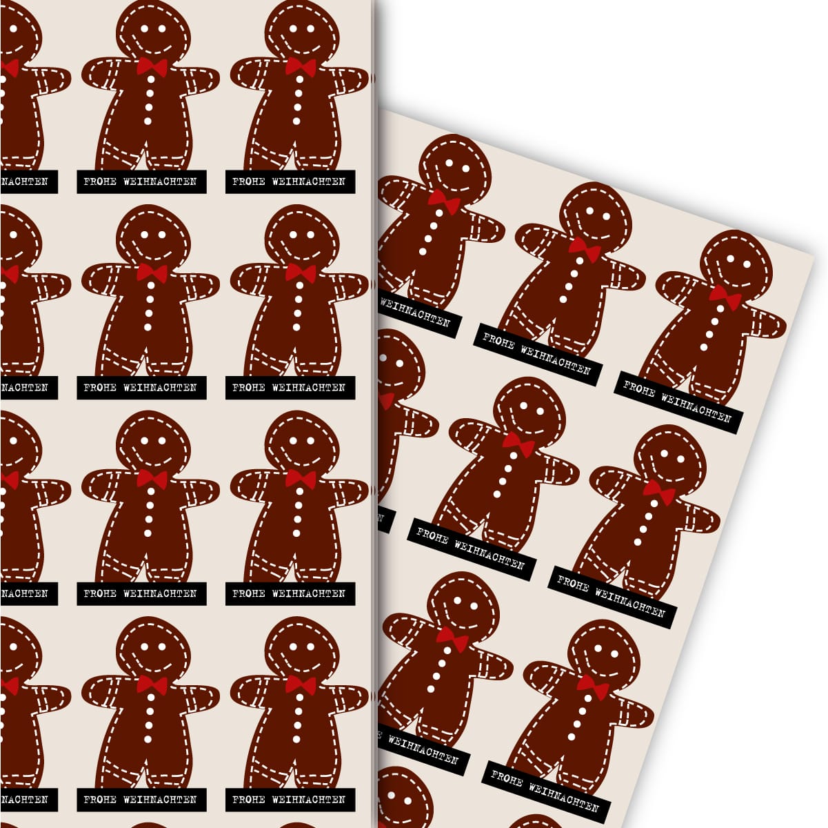 Kartenkaufrausch: Süßes Weihnachts Geschenkpapier mit aus unserer Weihnachts Papeterie in beige