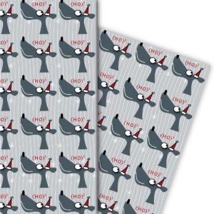 Kartenkaufrausch: Ho hoch3 Weihnachts Geschenkpapier aus unserer Weihnachts Papeterie in grau