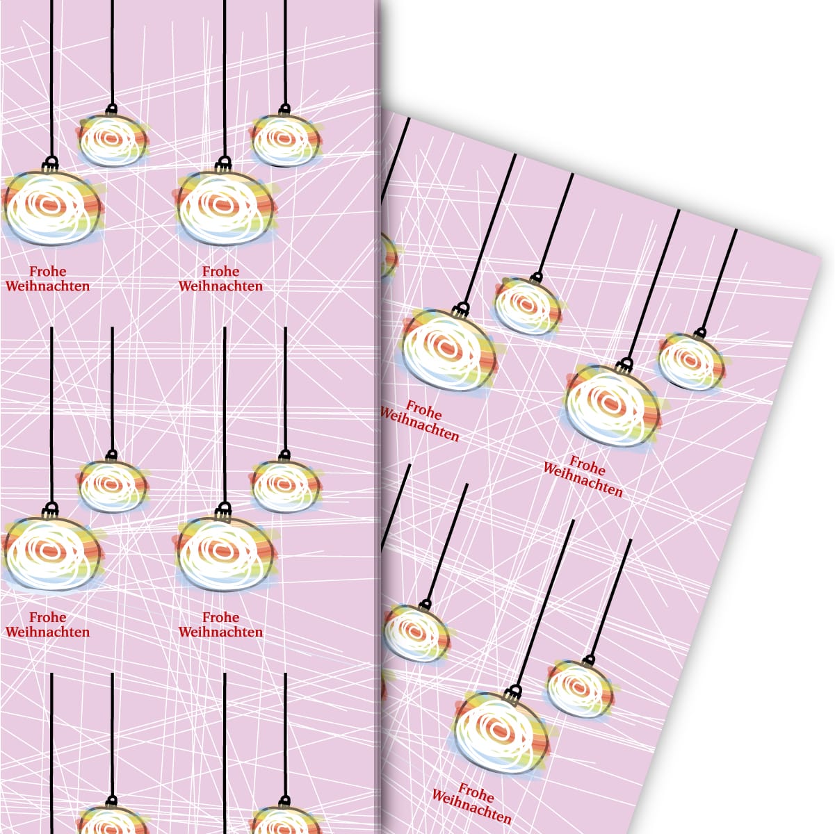 Kartenkaufrausch: Modernes Weihnachts Geschenkpapier mit aus unserer Weihnachts Papeterie in rosa