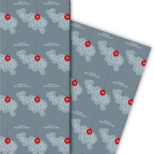 Kartenkaufrausch: Edles Geschenkpapier mit Weihnachtskugeln: aus unserer Weihnachts Papeterie in grau