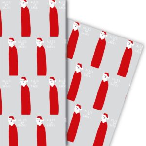 Kartenkaufrausch: Fröhliches Geschenkpapier mit Weihnachtsmann: aus unserer Weihnachts Papeterie in multicolor