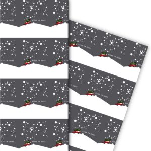 Kartenkaufrausch: Lustiges Geschenkpapier mit Weihnachts aus unserer Weihnachts Papeterie in grau