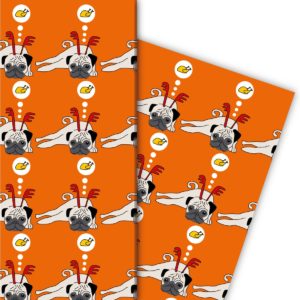 Kartenkaufrausch: Designer Geschenkpapier mit Weihnachts aus unserer Weihnachts Papeterie in orange