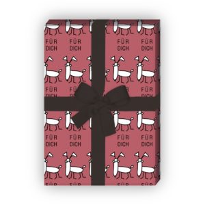 Kartenkaufrausch: Lustiges Hunde Geschenkpapier, rot: aus unserer Tier Papeterie in rot