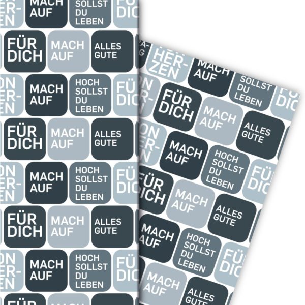 Kartenkaufrausch: Von Herzen Geschenkpapier mit aus unserer Designer Papeterie in grau