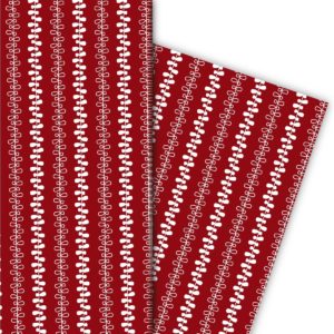 Kartenkaufrausch: Modernes Streifen Geschenkpapier mit aus unserer Designer Papeterie in rot