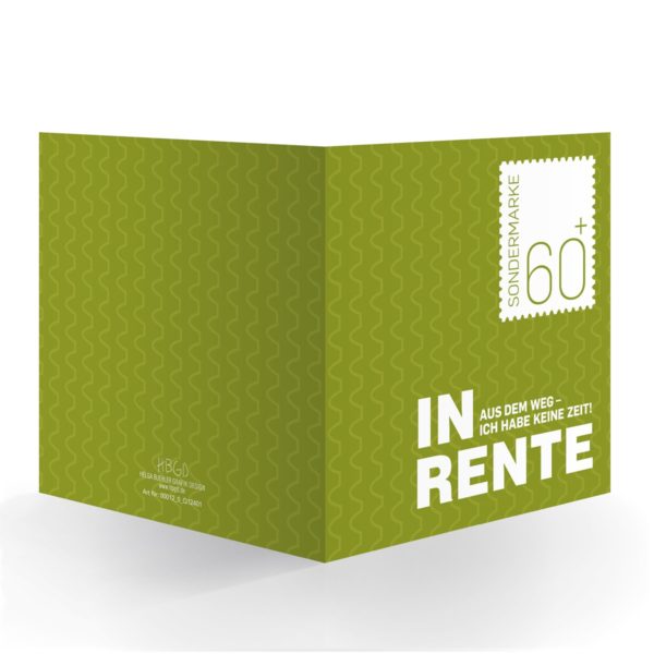 Kartenkaufrausch Quadrat Karten in grün: Grüne 60 Rentenkarte: