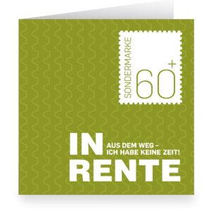 Kartenkaufrausch: Grüne 60 Rentenkarte: aus unserer Rente Papeterie in grün
