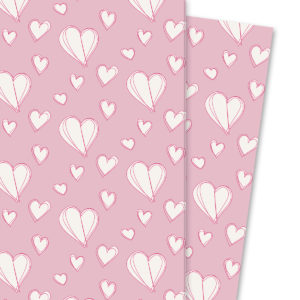 Kartenkaufrausch: Romantisches Herz Geschenkpapier für aus unserer Liebes Papeterie in rosa