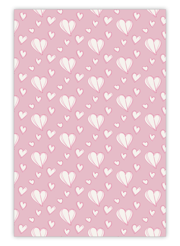 Romantisches Herz Geschenkpapier für liebevolle Geschenke, rosa
