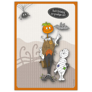 Angesagte Einladungskarte zur Halloween Party: Buuh! Einladung zur gruseligen Zeit!