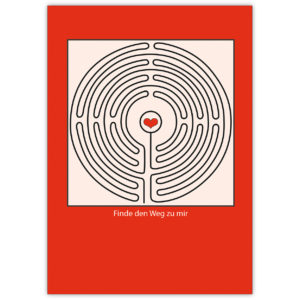 Romantische Liebeskarte mit Herz: Finde den Weg zu mir