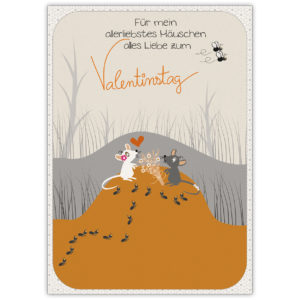 Romantische Liebeskarte: Für mein allerliebstes Mäuschen alles Liebe zum Valentinstag