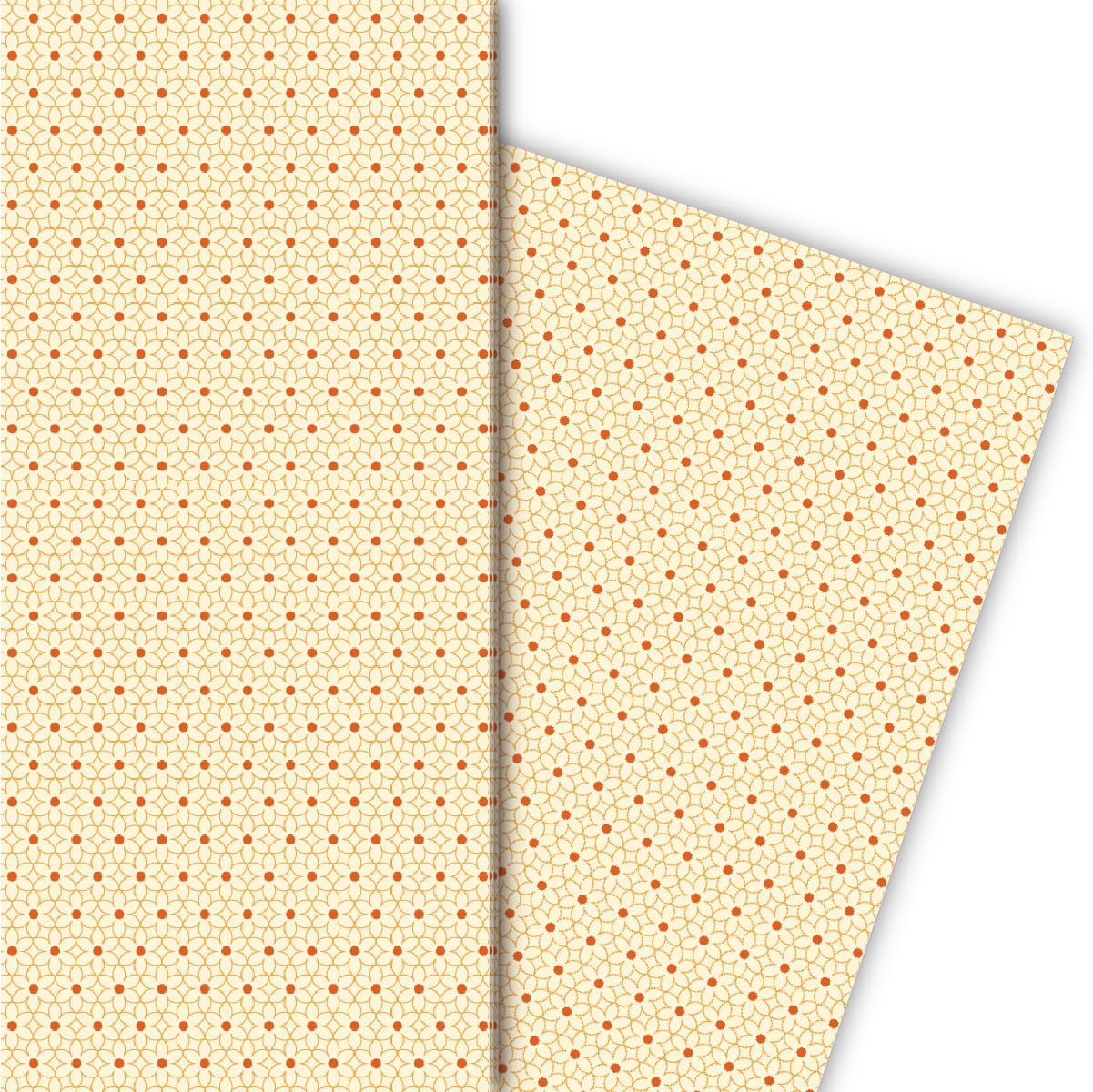 Kartenkaufrausch: Grafisches Sommer Geschenkpapier mit aus unserer Design Papeterie in orange