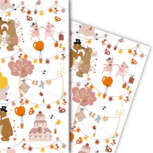 Kartenkaufrausch: Hochzeits Geschenkpapier mit Brautpaar aus unserer Hochzeits Papeterie in multicolor