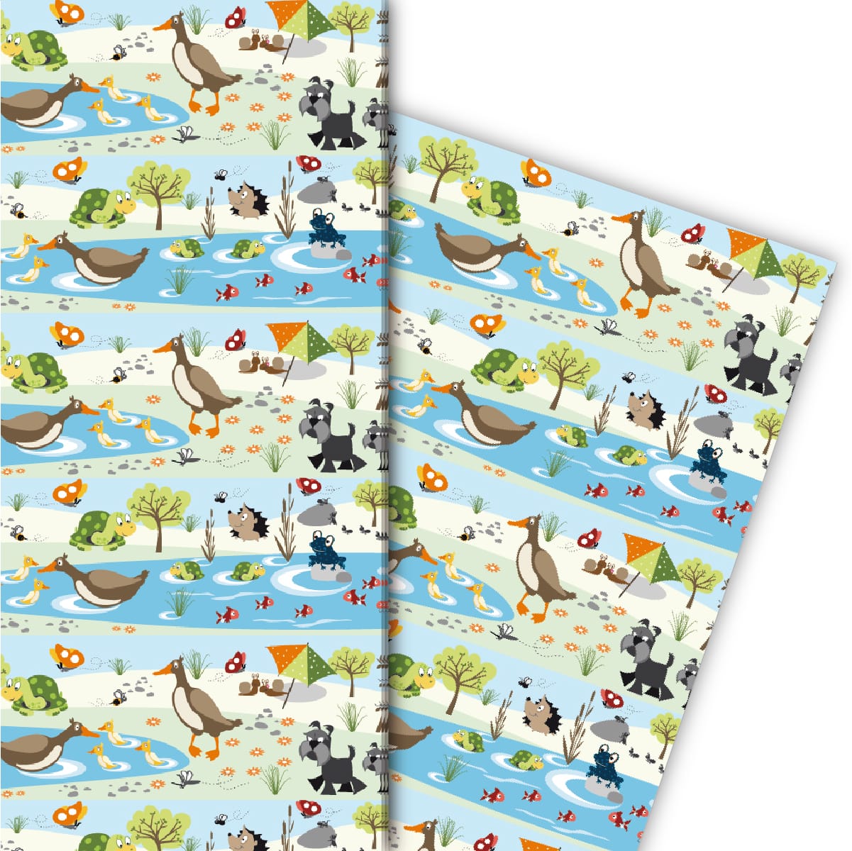 Kartenkaufrausch: Sommer Geschenkpapier mit lustigen aus unserer Kinder Papeterie in multicolor
