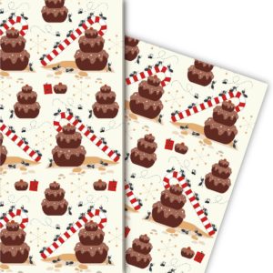 Kartenkaufrausch: Geburtstags Geschenkpapier mit Kuchen aus unserer Geburtstags Papeterie in multicolor