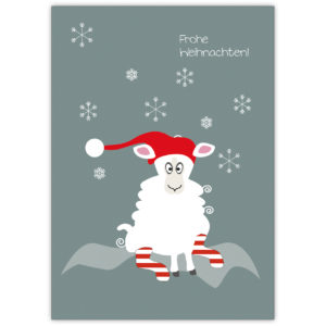 Total coole Weihnachtskarte mit Nikolaus Schaf: Frohe Weihnachten!