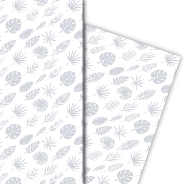 Kartenkaufrausch: Elegantes Geschenkpapier mit tropischem aus unserer Natur Papeterie in grau