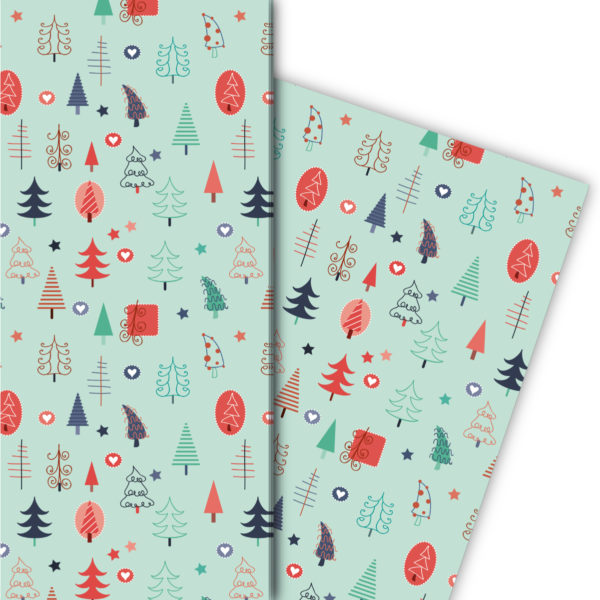 Kartenkaufrausch: Schönes Retro Weihnachts Geschenkpapier aus unserer Weihnachts Papeterie in multicolor