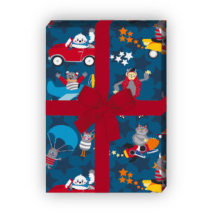 Kartenkaufrausch: Cooles Monster Geschenkpapier nicht aus unserer Halloween Papeterie in multicolor