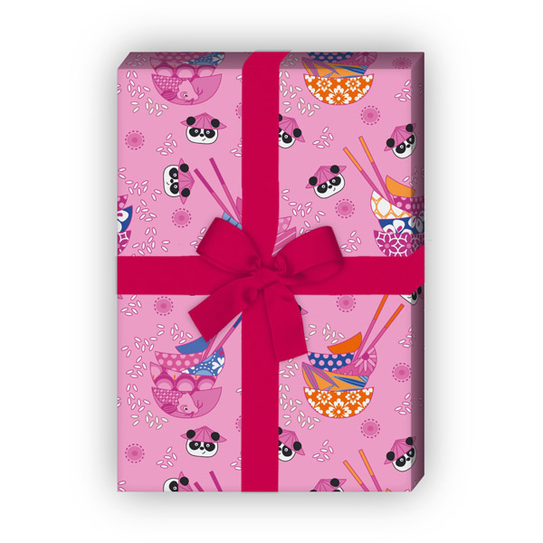 Kartenkaufrausch: Nettes Asien Geschenkpapier mit aus unserer Tier Papeterie in pink