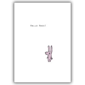Romantische Liebeskarte mit Häschen: Hallo Hase