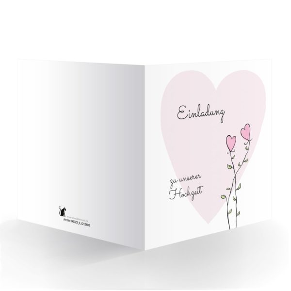 Kartenkaufrausch Quadrat Karten in weiß: Romantische Einladungskarte zur Hochzeit